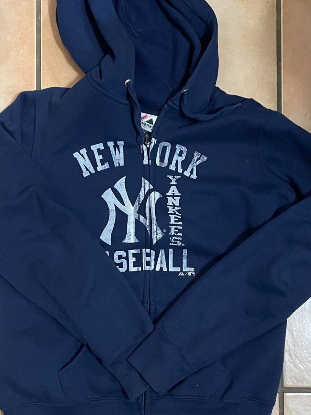 Majestic Athletic Men's Navy and Blue Hoodie